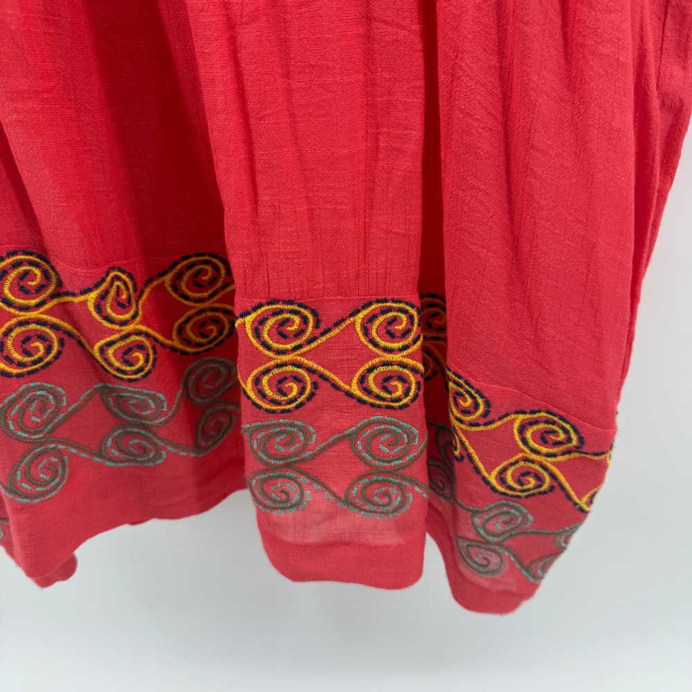 Signature by Robbie Bee Coral Embroidered Boho Kaftan Tunic‎ Dress Womens XL NEW - Picture 4 of 8